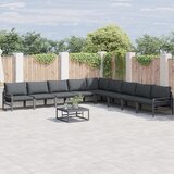 vidaXL Vrtna sedežna garnitura 9 pcs Antracitna Jeklo | Shoptok.si
