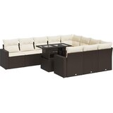  11-dijelni set vrtnih sofa od poliratana s jastucima smeđi | shoptok.hr