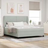 Box Spring Krevet s Madracem - Svijetlosiva 180x200 cm Baršun | shoptok.hr