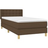  Box spring postelja z vzmetnico temno rjava 80x200 cm blago, (20789871) | Shoptok.si