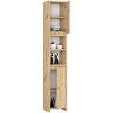 AKORD Uni Visoka Kopalniška Omara, 2 Vrata In 2 Odprta Predela, Hrast Artisan, (5000332647) | Shoptok.si