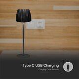  LED prigušiva punjiva stolna lampa LED/2,7W/5V 3000-6000K 1800 mAh crna | Eponuda.com