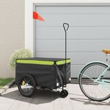 vidaXL Prikolica za bicikl crno-zelena 45 kg željezna | shoptok.hr