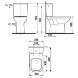 Jika H8266170002801 Deep talna WC školjka monoblok talni izliv | Shoptok.si