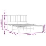 Metalni okvir za krevet s uzglavljem crni 135x190 cm | shoptok.hr