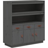  Visoka komoda siva 100 x 40 x 108,5 cm od masivne borovine | shoptok.hr