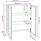  Gornji element za komodu HAMAR svjetlosivi 85x35x100cm borovina | shoptok.hr