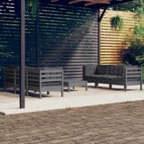  The Living Store Vrtna sedežna garnitura 7-delna z antracit blazinami borovina - Vrtna Sedežnaa Garnitura, (21477407) | Shoptok.si