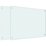  Kuhinjske zaštite od prskanja 2 kom bijele 80 x 60 cm staklene | shoptok.hr