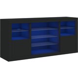 Maison Chic Komoda - Predalnik z LED lučkami črna 142,5x37x67 cm, (21716852) Cene