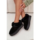 Boto Leather Suede Snow Boots Women's With Fur Black Mivelle | Shoptok.si