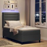 LED Box Spring Krevet Tamno siva 100 x 200 cm tkanina | shoptok.hr