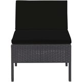  5-dijelni set vrtnih sofa od poliratana s jastucima crni | Eponuda.com