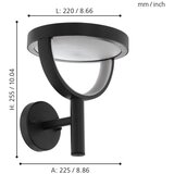 Eglo Francari-c spoljna/zidna, led, 15w, 1600lm, gus/crna | Eponuda.com