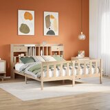 vidaXL Knjižna postelja brez vzmetnice 200x200 cm trdna borovina Cene