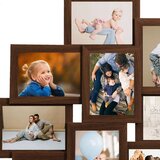 vidaXL Okvir za 10 fotografija (13 x 18 cm) tamnosmeđi MDF | shoptok.hr