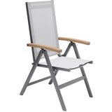 Ambia Garden ZLOŽLJIV VRTNI STOL les evkaliptusa aluminij siva, svetlo siva, barva tikovine | Shoptok.si