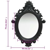 vidaXL Stensko ogledalo v grajskem stilu 56x76 cm črno, (20802545) | Shoptok.si