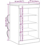  Stranska omarica z LED lučmi Črna hrast 41x37x67 cm, (22008732) | Shoptok.si