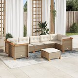 Maison Chic Seti vrtnega pohištva - Vrtna garnitura - Vrtni pohištvo set 8-delna z blazinami bež poli ratan, (21800771) | Shoptok.si