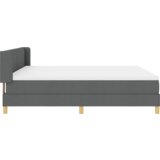 vidaXL Postelja z vzmetnico Temno siva 180x200 cm tkanina | Shoptok.si