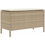  Vrtni otoman s jastukom Bež i krema 80 x 38 x 42 cm PE ratan | shoptok.hr