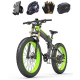 BENFUTO XT750PLUS big fork zložljivo električno kolo, 1000W motor, 48V 17.5AH baterija, chaoyang 26 * 4.0 gume, polno vzmetenje, 27 hitrosti(zelena), (21205860) Cene