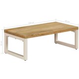  Stolić za kavu 100 x 50 x 35 cm od masivnog drva manga i čelika | shoptok.hr