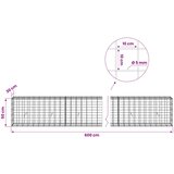  Gabion s žicom debljine 5 mm i mrežom 10x10 cm 600x30x50 cm | shoptok.hr