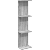 vidaXL Zidna polica Siva Sonoma 22 x 15 x 100 cm Konstruirano drvo - Siva Sonoma 1 22 x 15 x 100 cm (4 etaže) | shoptok.hr