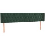 vidaXL Uzglavlje s ušima tamnozeleno 203x16x78/88 cm baršunasto | shoptok.hr