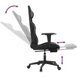  Igraća stolica od umjetne kože s osloncem za noge Crna i siva | shoptok.hr