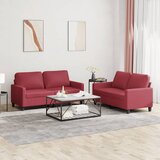 vidaXL Sedežna garnitura 2-delna z blazinami vinsko rdeče umetno usnje | Shoptok.si
