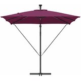  Suncobran s LED trakama Bordeaux Crvena 249 x 249 x 250 cm | shoptok.hr