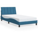 Maison Chic Posteljni okvir - Enojna postelja - Postelja za odrasle z vzglavjem moder 100x200 cm žamet-J9604, (21771832) | Shoptok.si
