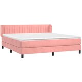  Box spring postelja z vzmetnico roza 160x200 cm žamet, (20791696) | Shoptok.si