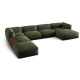 Micadoni Zelena kotna sedežna garnitura iz tkanine bouclé (levi kot/v obliki črke "U") Martina – Home | Shoptok.si