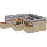  Vrtni kauč Set od 9 Bež i siva Poli ratan poliester Vrtni kauč | shoptok.hr