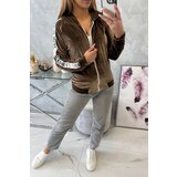 Kesi Velor sweatshirt with a hood brown | shoptok.hr