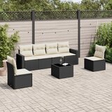 vidaXL 7-dijelni set vrtnih sofa od poliratana s jastucima crni | shoptok.hr