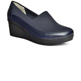 Fox Shoes R908059003 Navy Blue Genuine Leather Wedge Heels Women's Shoes Cene