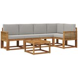 vidaXL Zunanja garnitura za sedenje 6 pcs Naravna in svetlo siva, (5000280605) | Shoptok.si