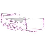  Za krevet boja hrasta 100x200 cm od konstruiranog drva | shoptok.hr
