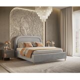Maison de Rêve Svetlo siva oblazinjena zakonska postelja s prostorom za shranjevanje z letvenim dnom 160x200 cm Mija – | Shoptok.si