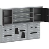  Set alata s ormarom i pegboardom od 6 dijelova zidna montaža crni metal | shoptok.hr
