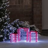 Dekoracija Poklon Kutije 3 pcs Hladna bijela 20 x 20 x 21 cm | shoptok.hr