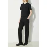 Carhartt WIP Pamučne hlače Pierce Pant boja: crna, ravni kroj, visoki struk, I033140.8902
