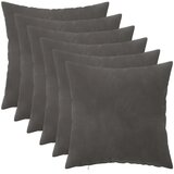  Jastuk s jastukom HEERLEN 6 kom. Tamnosiva Baršun - Tamnosiva 30 x 30 cm 6 Cijene