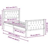 Okvir za krevet Svijetlo siva 80 x 200 cm tkanina | shoptok.hr