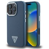 Licensed Guess PU Grained Triangle Logo Zadní Kryt pro iPhone 16 Pro Blue Ovitek za telefon Vijolična Cene